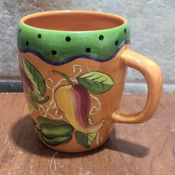 Laurie Gates Market Garden Vegetable Coffee Tea Mug Orange Cup - Picture 10 of 11